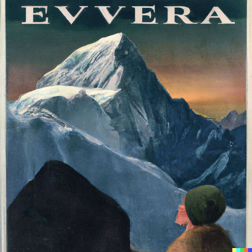 someone gazing at Mount Everest, front cover of Vogue, 1930